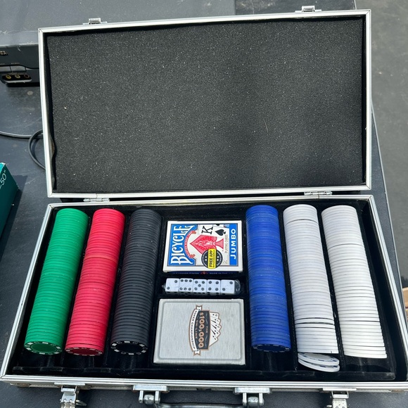 Poker Chip Set with Cards - Picture 1 of 1